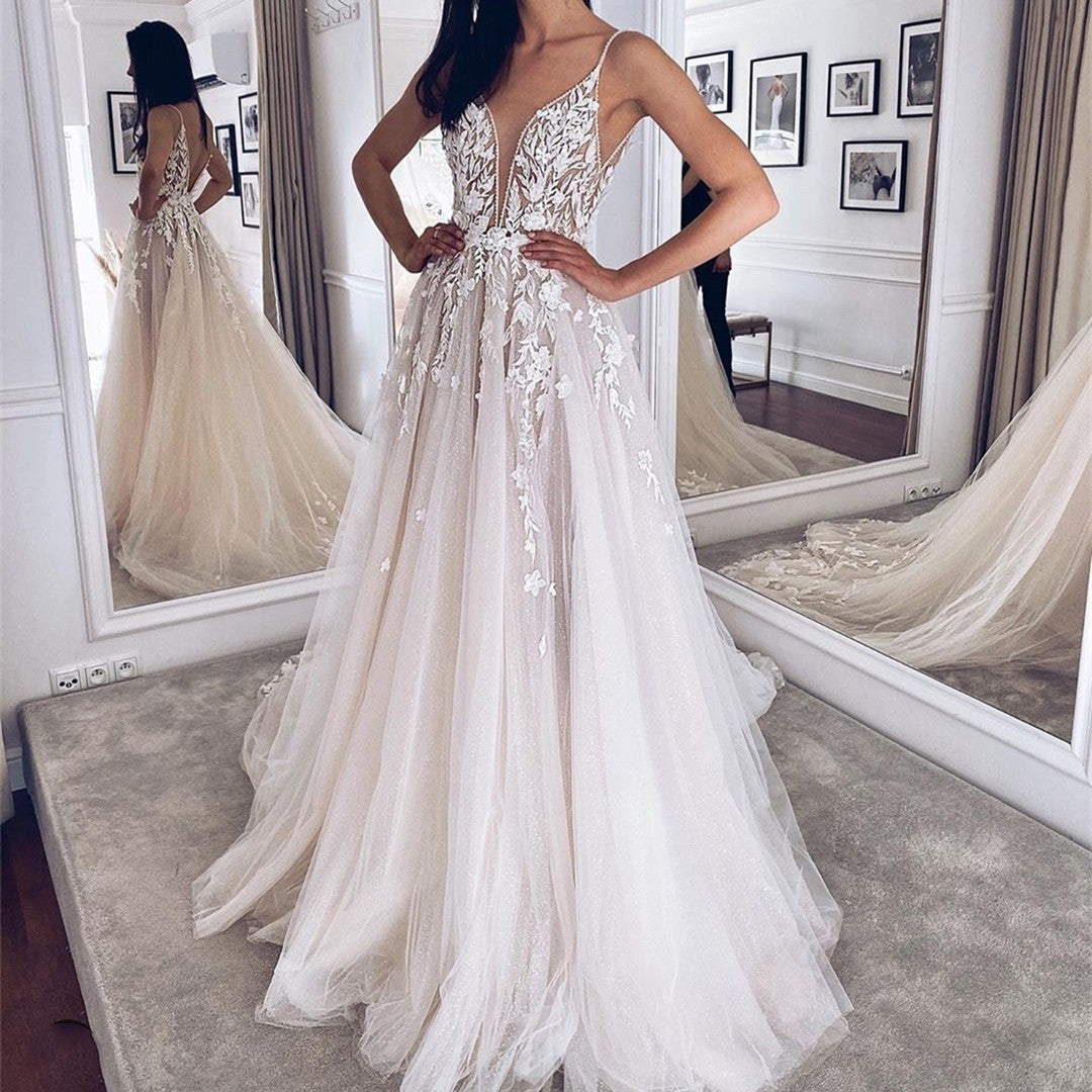 Women's White Evening Gown Wedding Dress